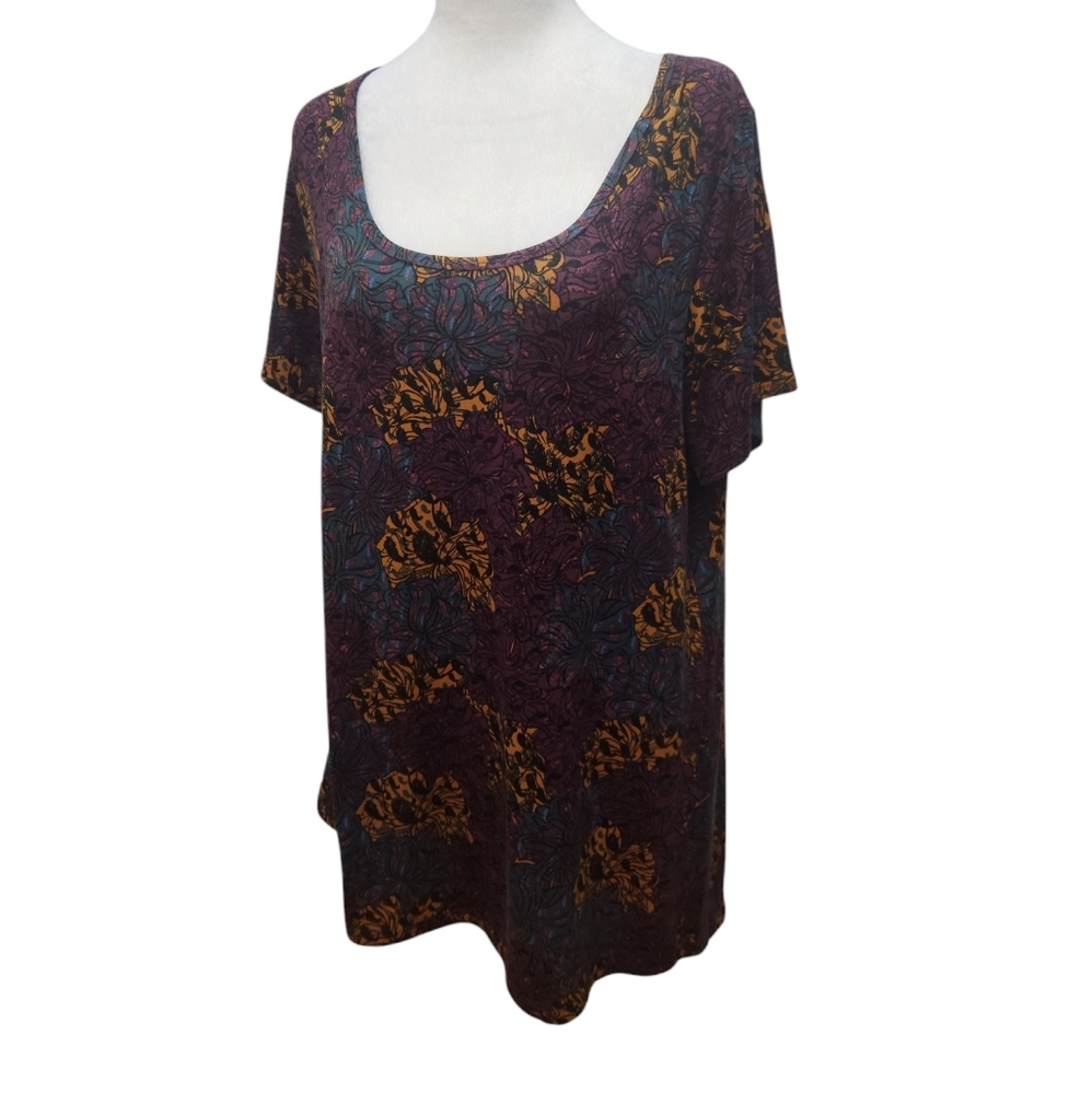 LuLaRoe Floral Short Sleeve Top Size XL